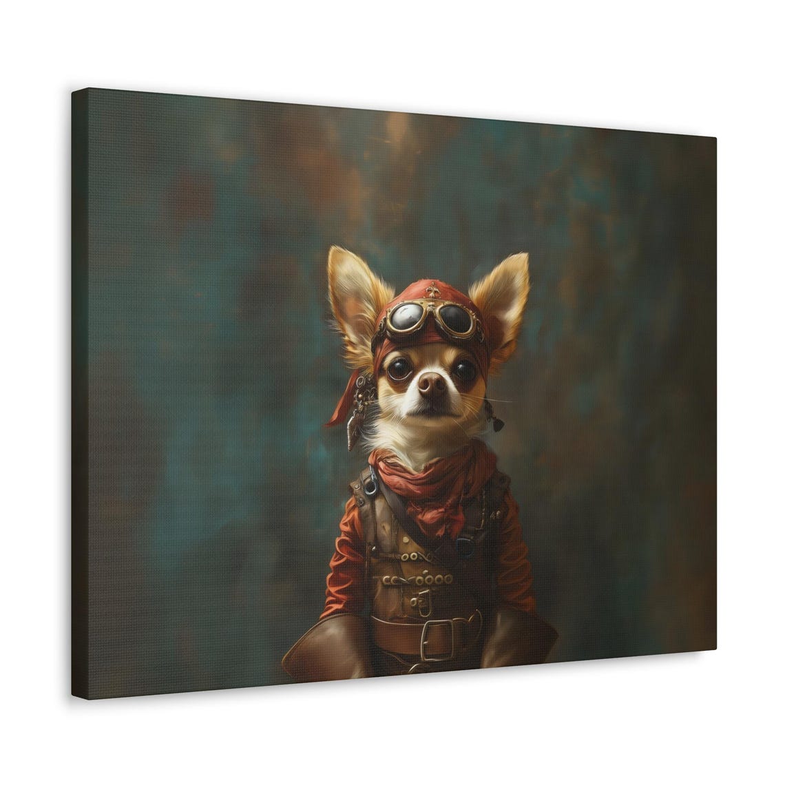 Chihuahua Pirate Goggles Portrait Tiny Swashbuckler Dog Art Poster - Image 3