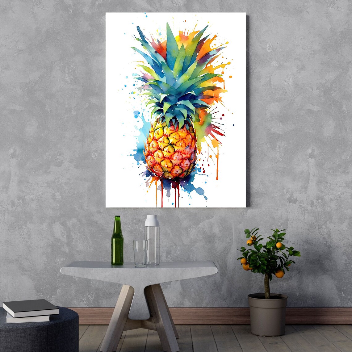 Ananas Watercolor Art Print, Tropical Decor - Image 3