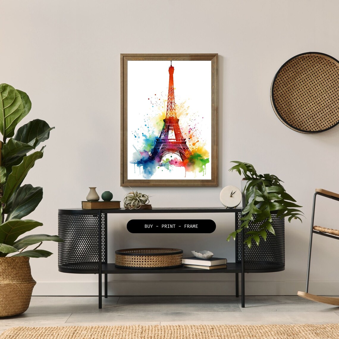 Eiffel Tower Watercolor, Paris Architecture Art Print - Image 2