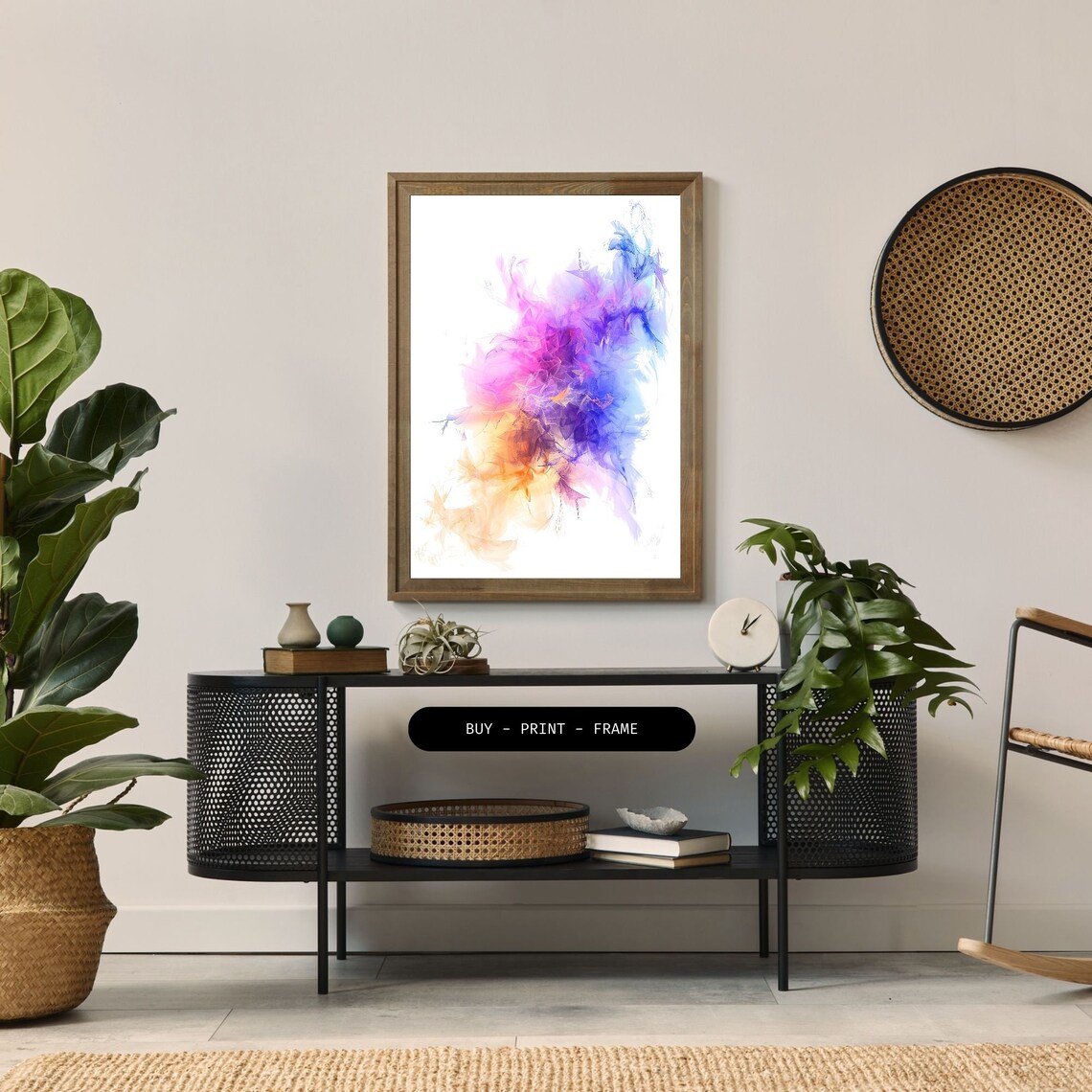 Lush Watercolor Fractal Abstract Home Decor - Image 2