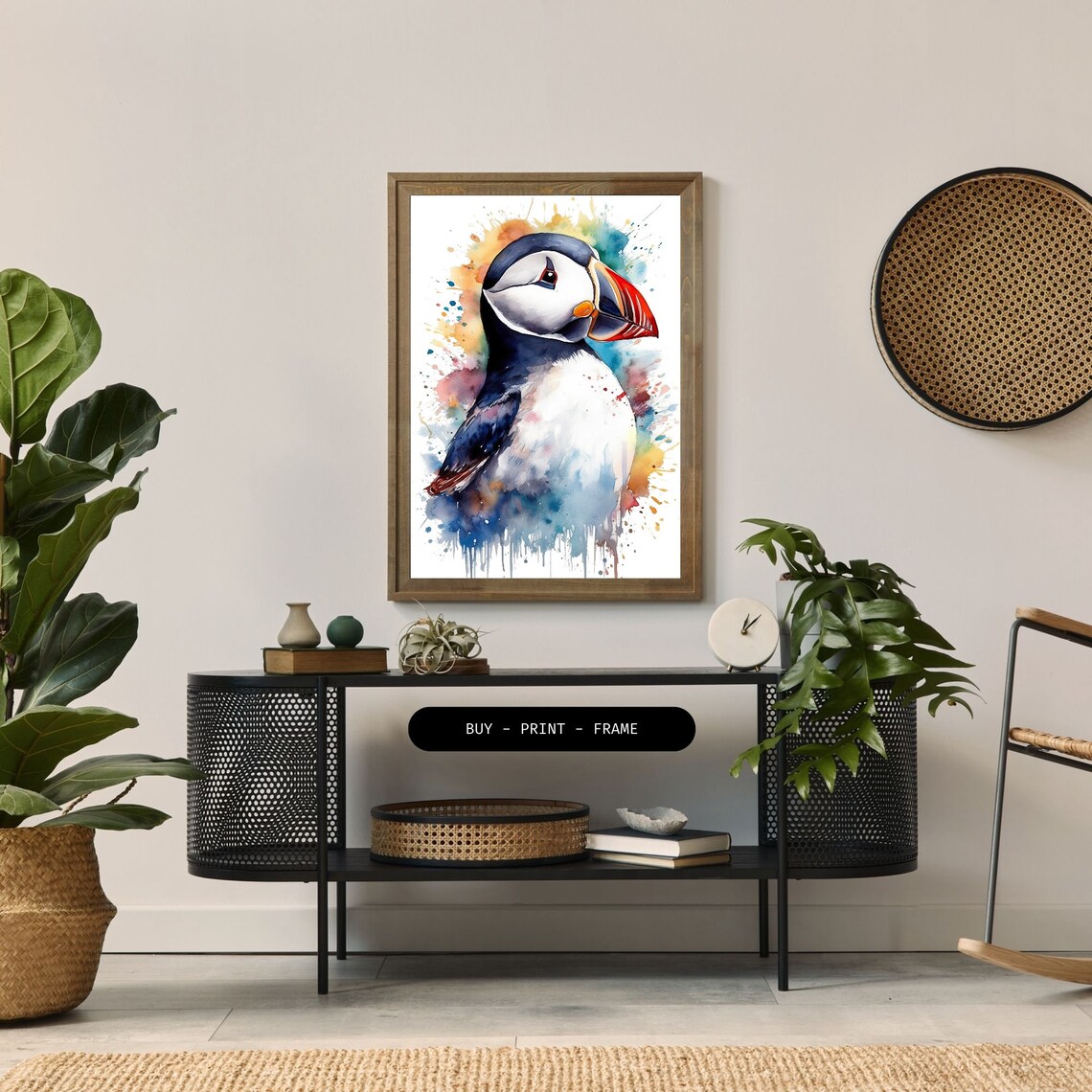 Puffin Watercolor Art Print, Modern Wildlife - Image 2