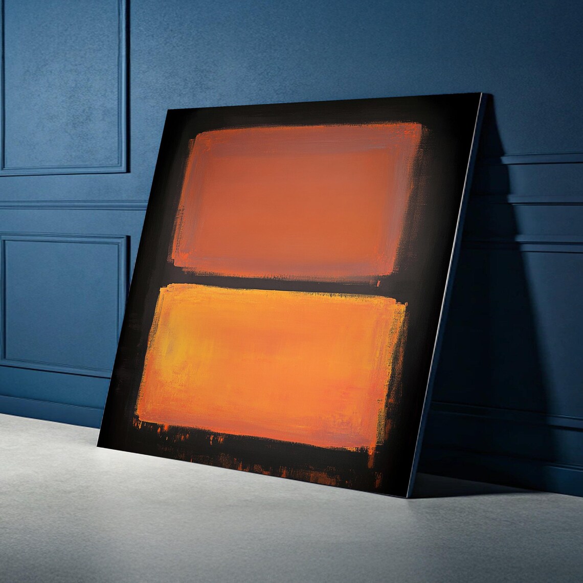 Bold Orange Rectangles Black Abstract Rothko Style Modern Color Art Poster