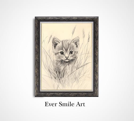 Cute Cat Wall Art Nursery Print Baby Room Decor Wall Decor Girls Room Art For Cat Lovers And Kids Gift