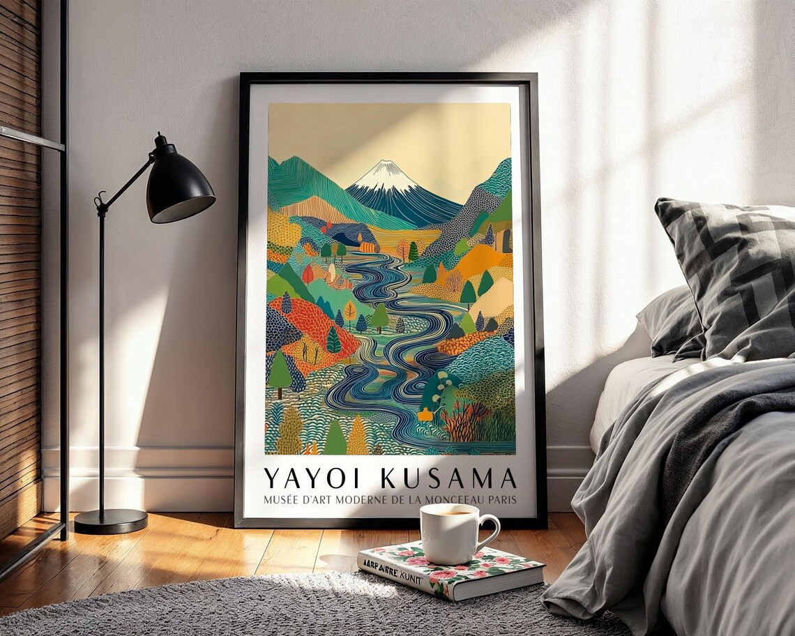Yayoi Kusama Mount Fuji Colorful Japanese Mountain Landscape Poster - Image 2