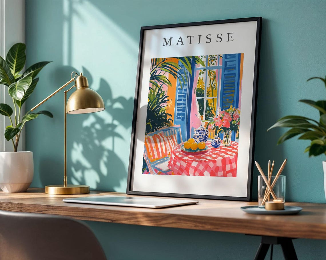 Henri Matisse Print Abstract Flower And Fruit Print Colorful Minimalist Artwork For Living Room Bedroom Office Fauvism Style Wall Art - Image 2