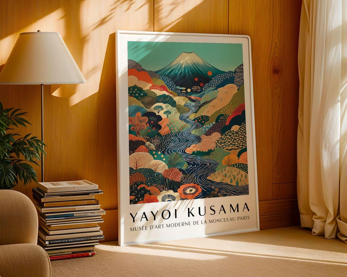 Yayoi Kusama Mount Fuji Print Japanese Mountain Landscape Poster Colourful Modern Art For Living Room Bedroom Or Office - Image 3