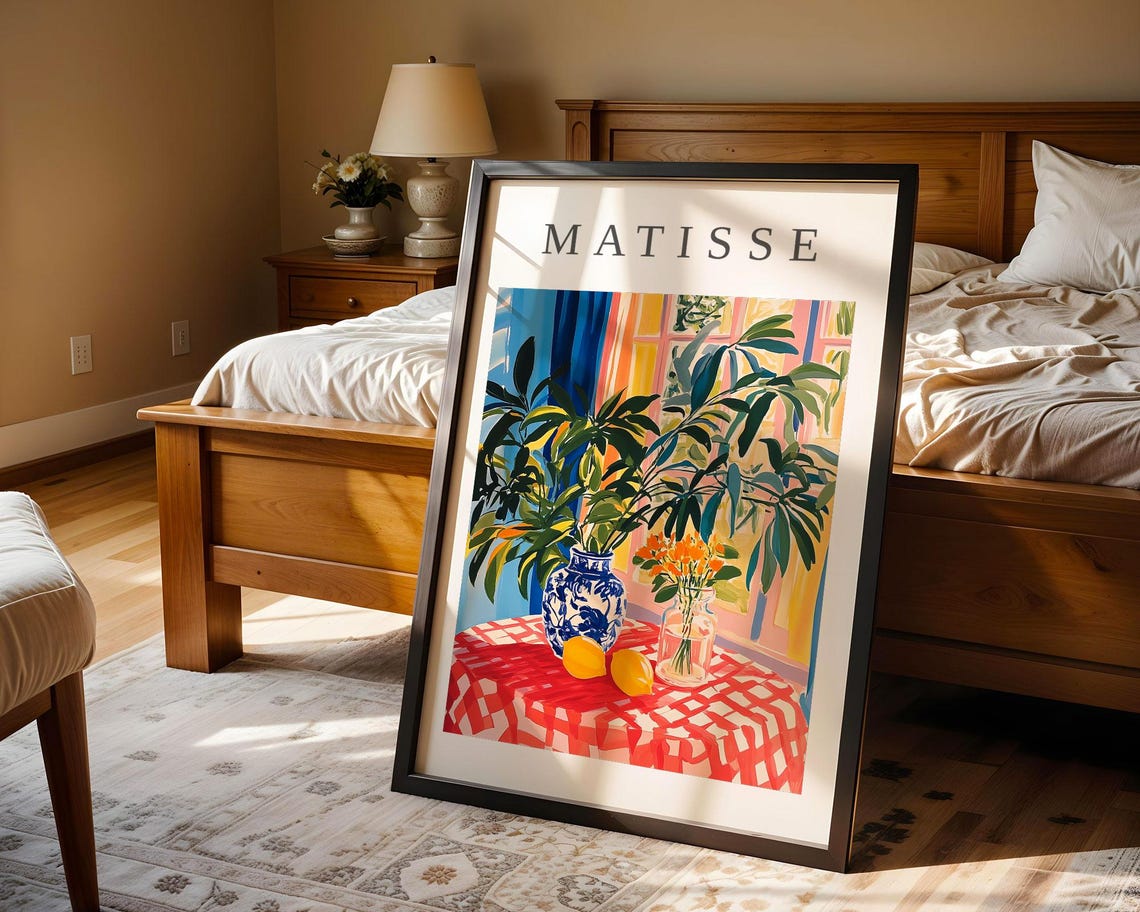 Henri Matisse Print Modern Abstract Flower Vase Colorful Minimalist Artwork For Living Room Bedroom Office Fauvism Style Wall Art - Image 4