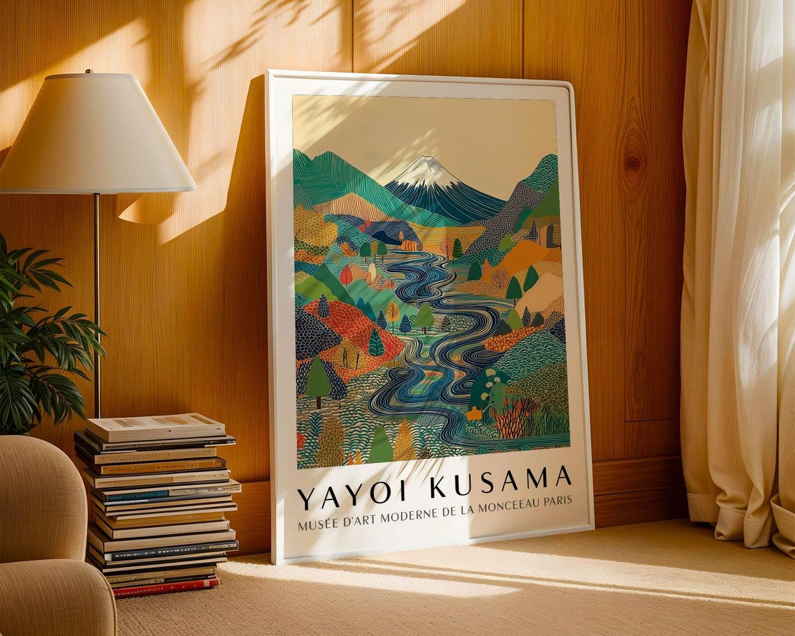 Yayoi Kusama Mount Fuji Print Japanese Mountain Landscape Poster Colourful Modern Art For Living Room Bedroom Or Office - Image 3