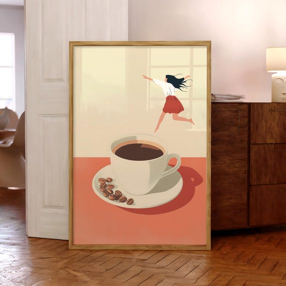 Coffee Diver Print Trendy Kitchen Poster Espresso Wall Art Good Morning Lover Prints Optional Frame
