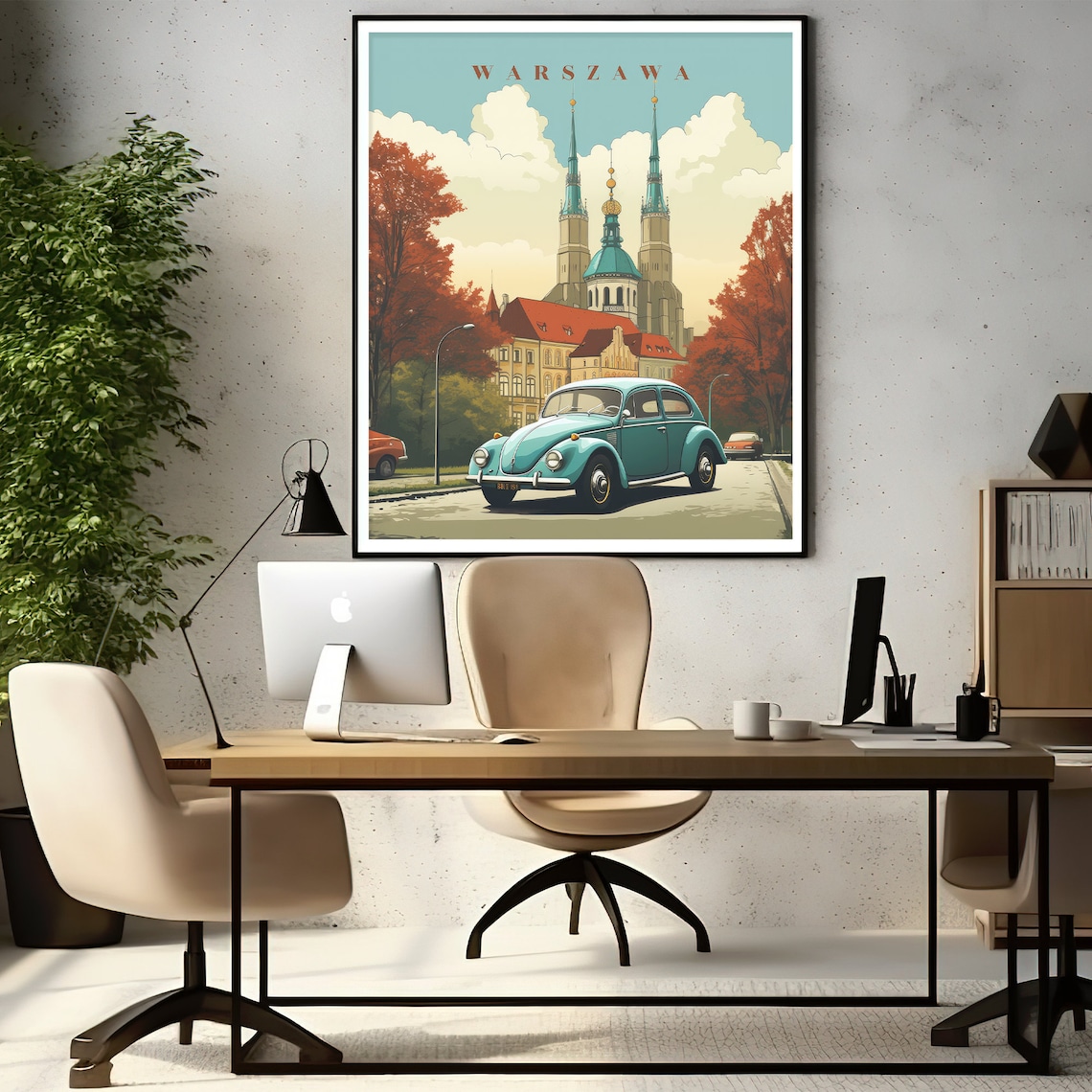 Warsaw Poland Travel Poster, City Art Print - Image 2