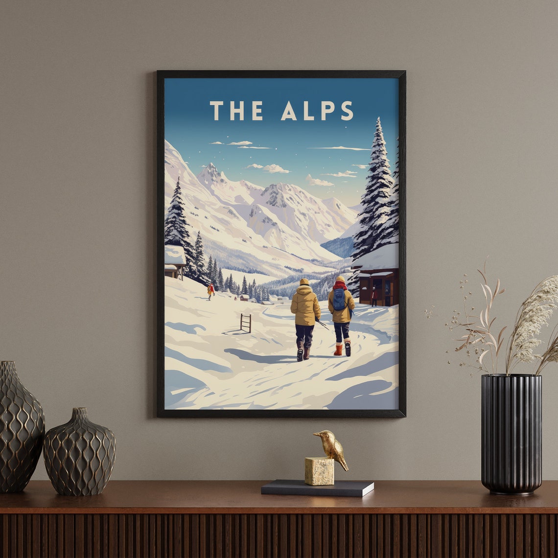 Alps Travel Print Alps Poster Wall Art Austria Vintage Poster Travel Poster Europe Poster Bavarian Alps France Travel Poster Les Alpes - Image 4