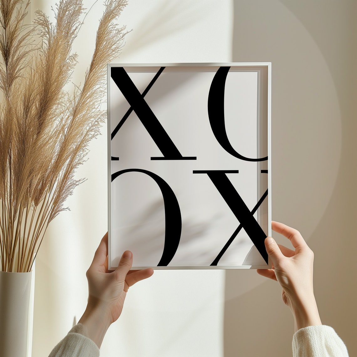 XOXO Oversized Typography Minimal Black and White Art Poster - Image 3