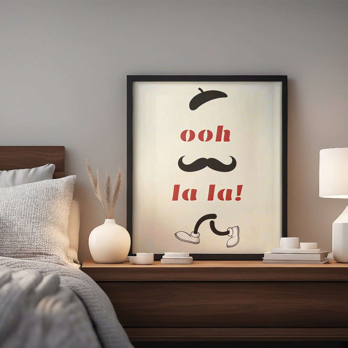 Ooh La La Print Mid Century Modern Wall Art Hand Drawn Print Oh La La Typography Art French Quote Print French Love Quote French Print - Image 5