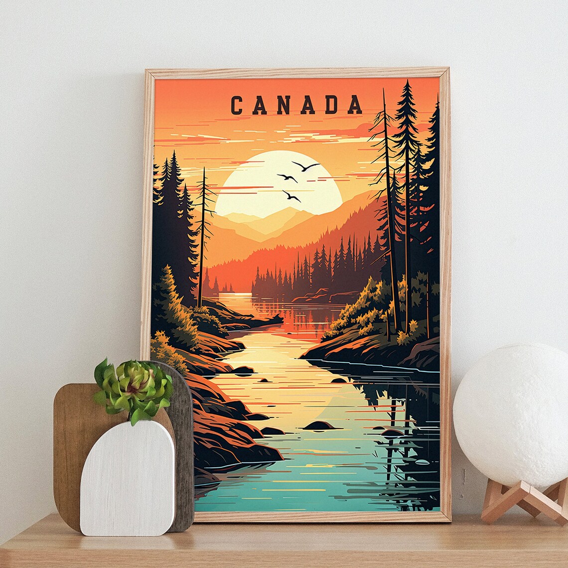 Canada Retro Travel Poster, Mountain Landscape - Image 5
