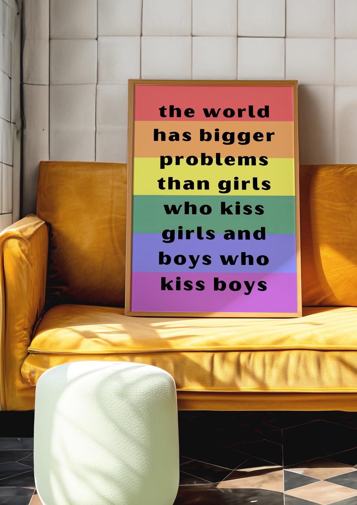 LGBTQ Rainbow Pride Quote The World Has Bigger Problems Poster - Image 4