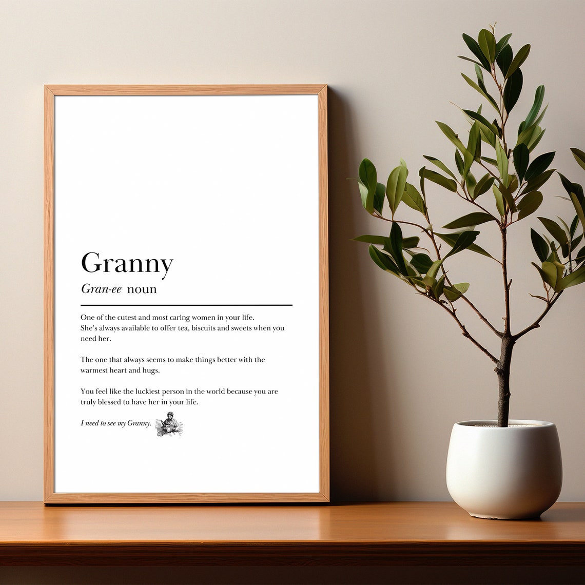 Granny Definition Dictionary Style Noun Meaningful Gift Poster - Image 6