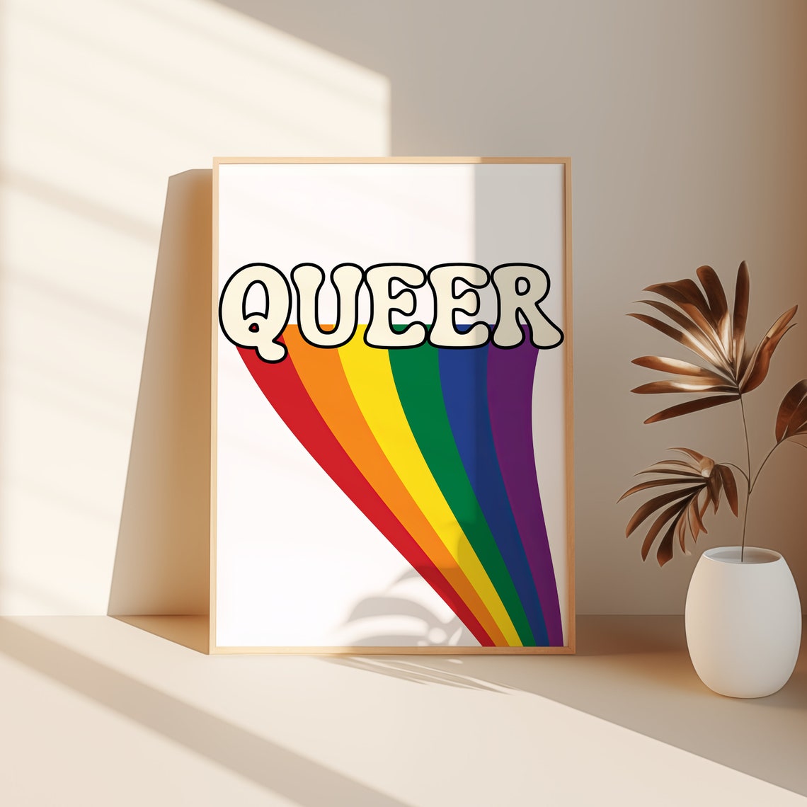 Queer Retro Rainbow Typography LGBTQ Pride Month Decor Poster - Image 4