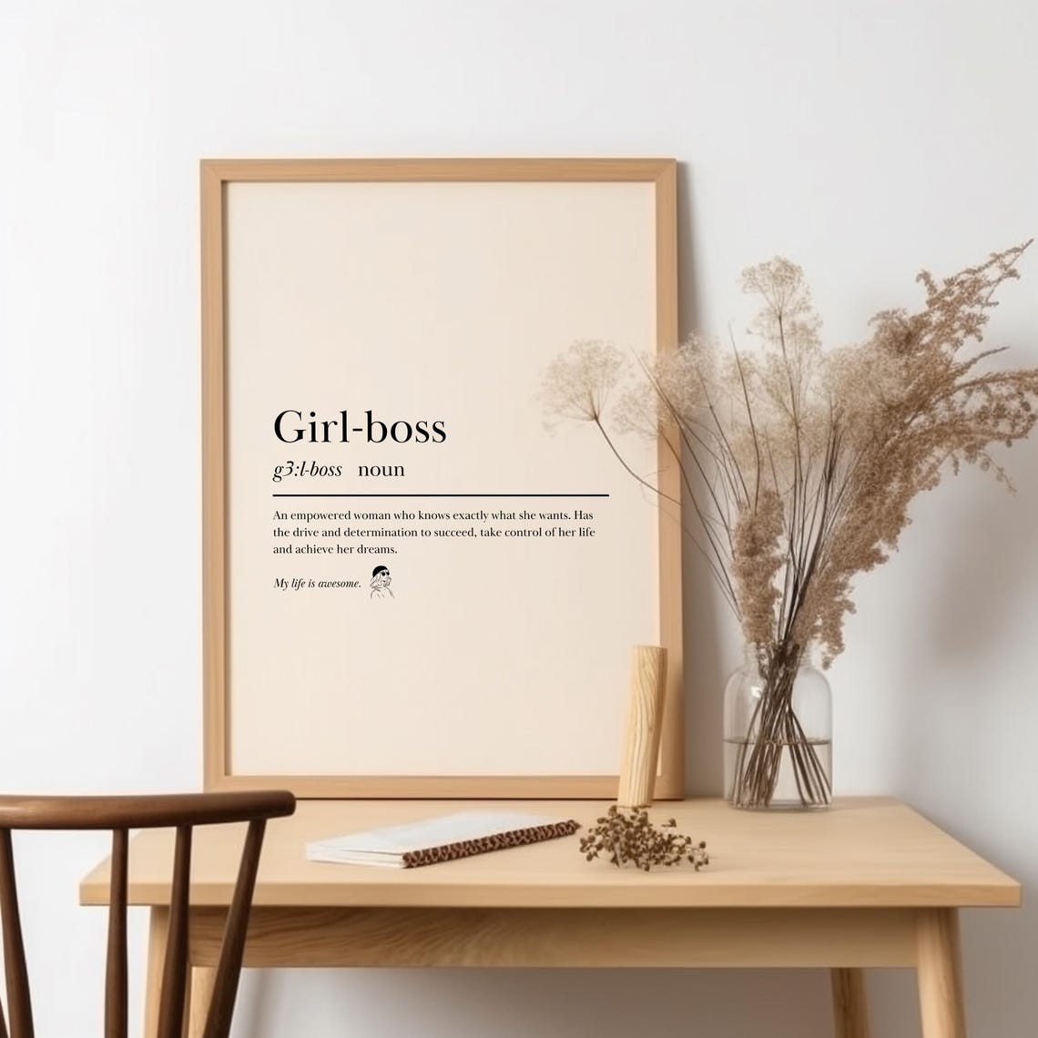 Girl Boss Dictionary Definition Empowered Woman Affirmation Poster - Image 2
