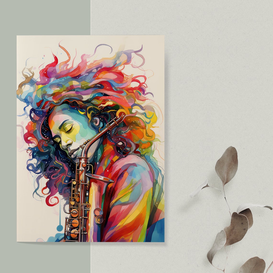 Woman And Saxophone Poster Saxophone Poster Jazz Poster Colorful Saxo Jazz Music Poster Music Art Poster Saxophone Wall Art - Image 5