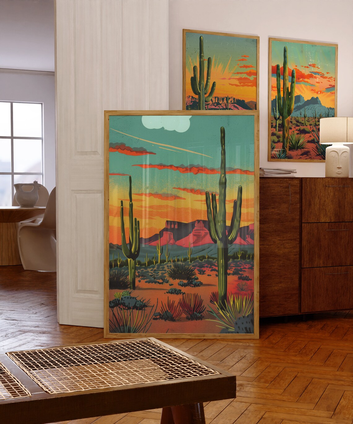 Vintage Southwest Desert Postcard Landscape Art Print
