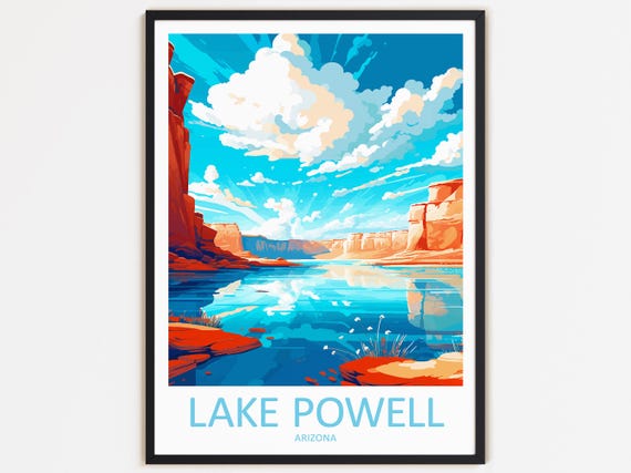 Lake Powell Travel Print Wall Decor Wall Art Lake Powell Wall Hanging Home Dcor Lake Powell Gift Art Lovers Arizona Art Home Decoration