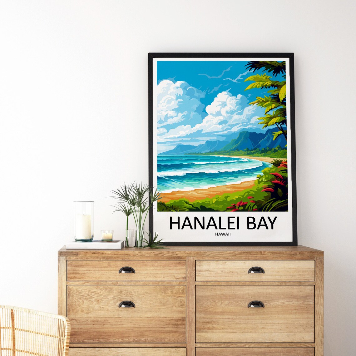 Hanalei Bay Travel Poster, Hawaii Wall Decor - Image 3