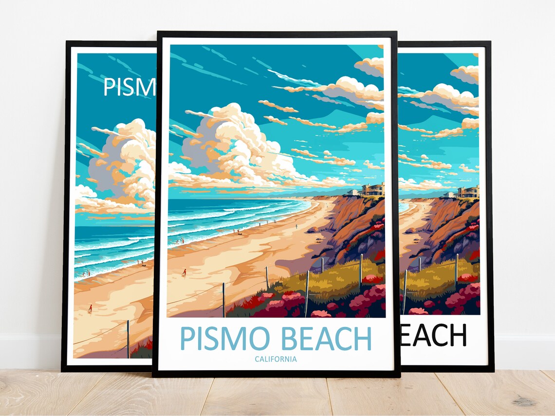 Pismo Beach Travel Print, California Coastal Decor - Image 3