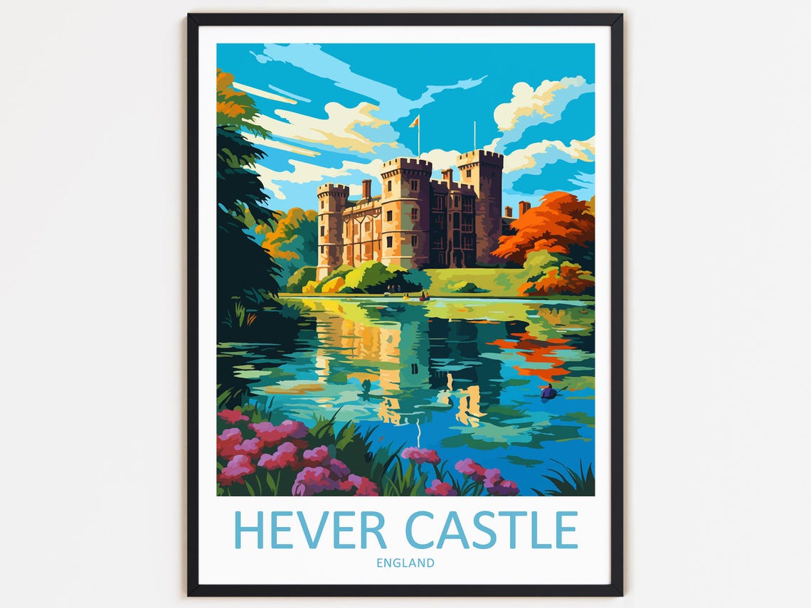 Hever Castle Travel Print Wall Decor Wall Art Hever Castle Wall Hanging Home Dcor Hever Castle Gift Art Lovers England Art Home Decoration