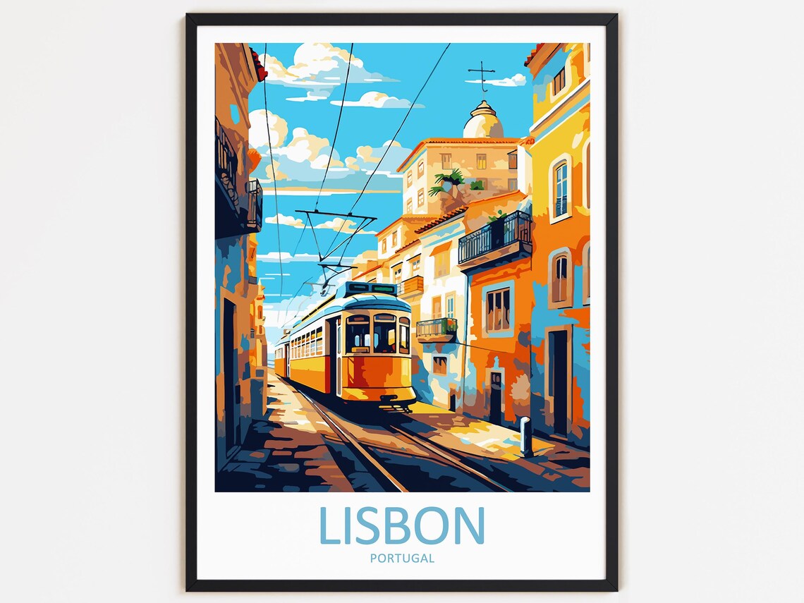 Lisbon Travel Print, Portugal Home Decor