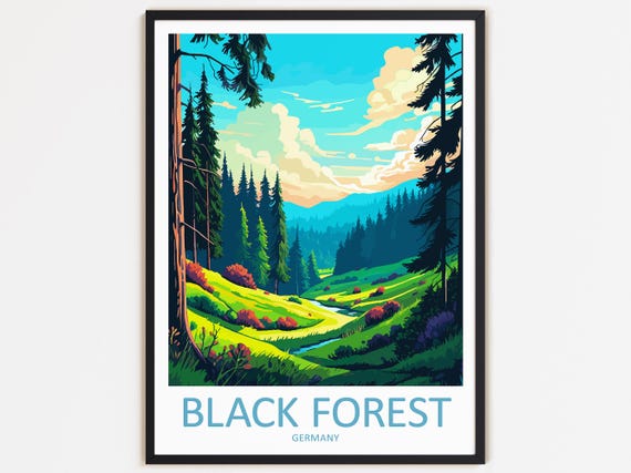 Black Forest Travel Print Wall Decor Wall Art Black Forest Wall Hanging Home Dcor Black Forest Gift Art Lovers Germany Art Home Decoration
