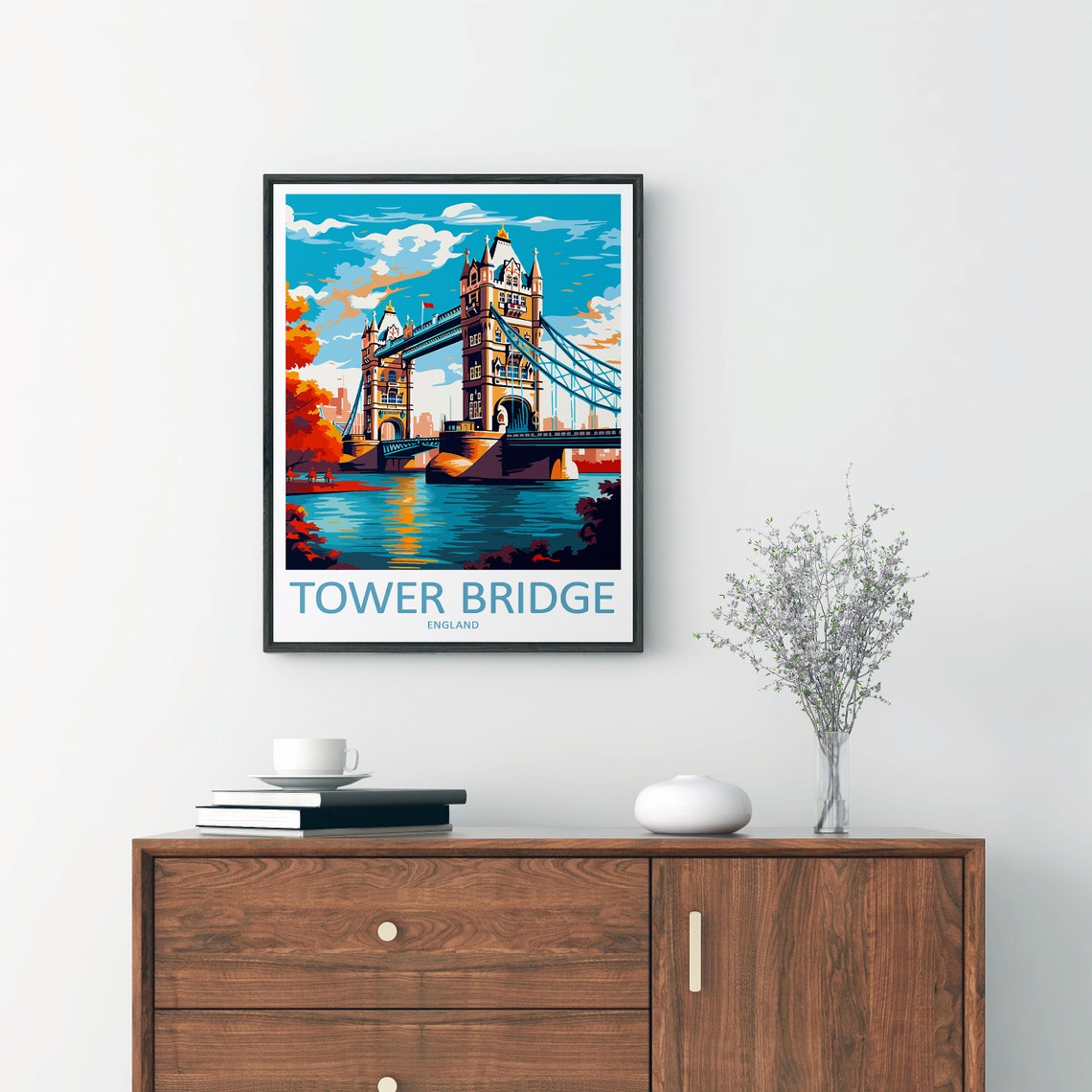 Tower Bridge Travel Print Wall Decor Wall Art Tower Bridge Wall Hanging Home Dcor Tower Bridge Gift Art Lovers England Art Home Decoration - Image 2