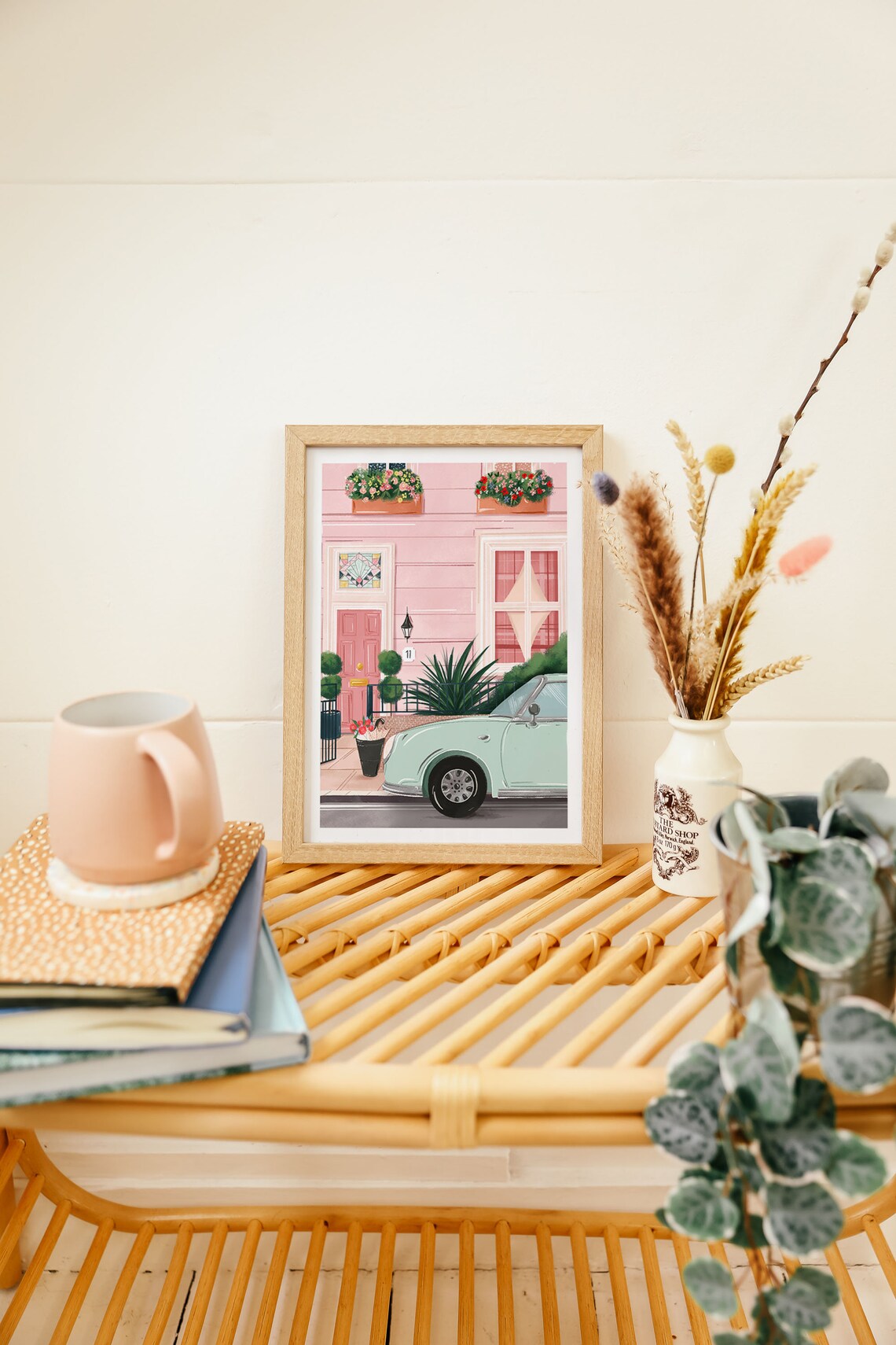 London Pink House Travel Poster, Pastel Art Print - Image 2