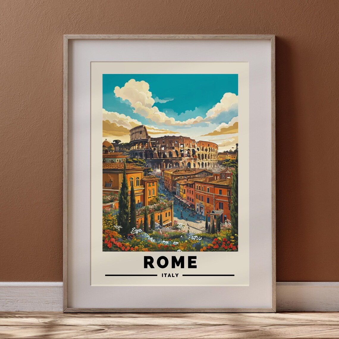Rome Travel Print, Mediterranean Italy Travel Poster - Image 3