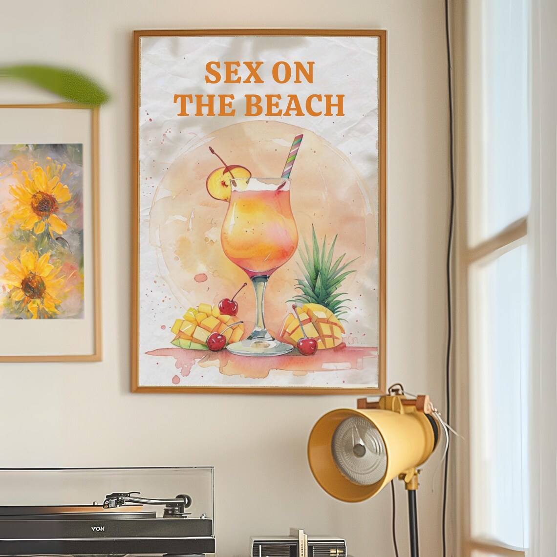 Sex On The Beach Poster, Cocktail Kitchen Wall Decor
