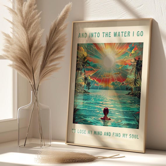 Wild Swimming Motivational Poster, Positive Quote