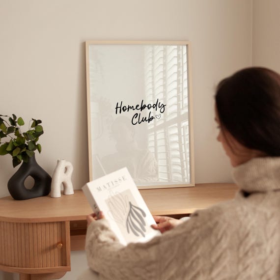 Homebody Club Funny Introvert Print Cozy Wall Art
