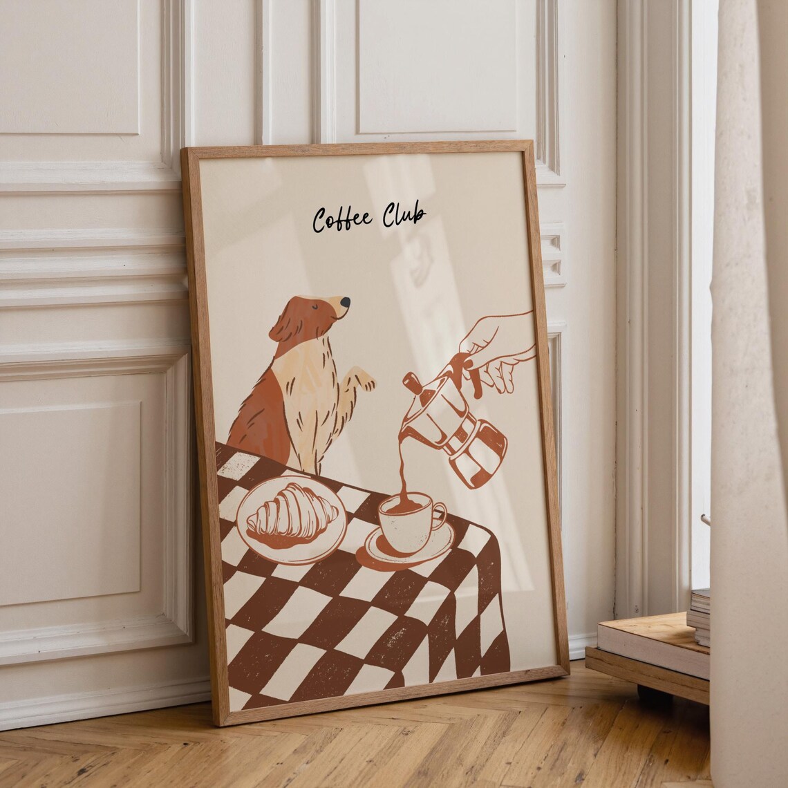 Coffee Club Cozy Kitchen Dog Lover Art Print