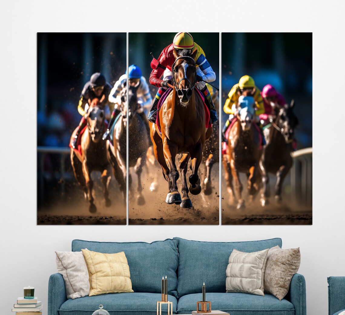 Horse Racing Art Print, Equine Racing Fan Gift - Image 2