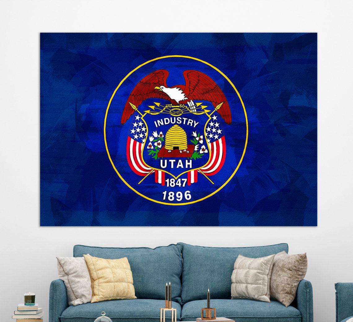 Utah State Flag Painting, Utah Wall Art
