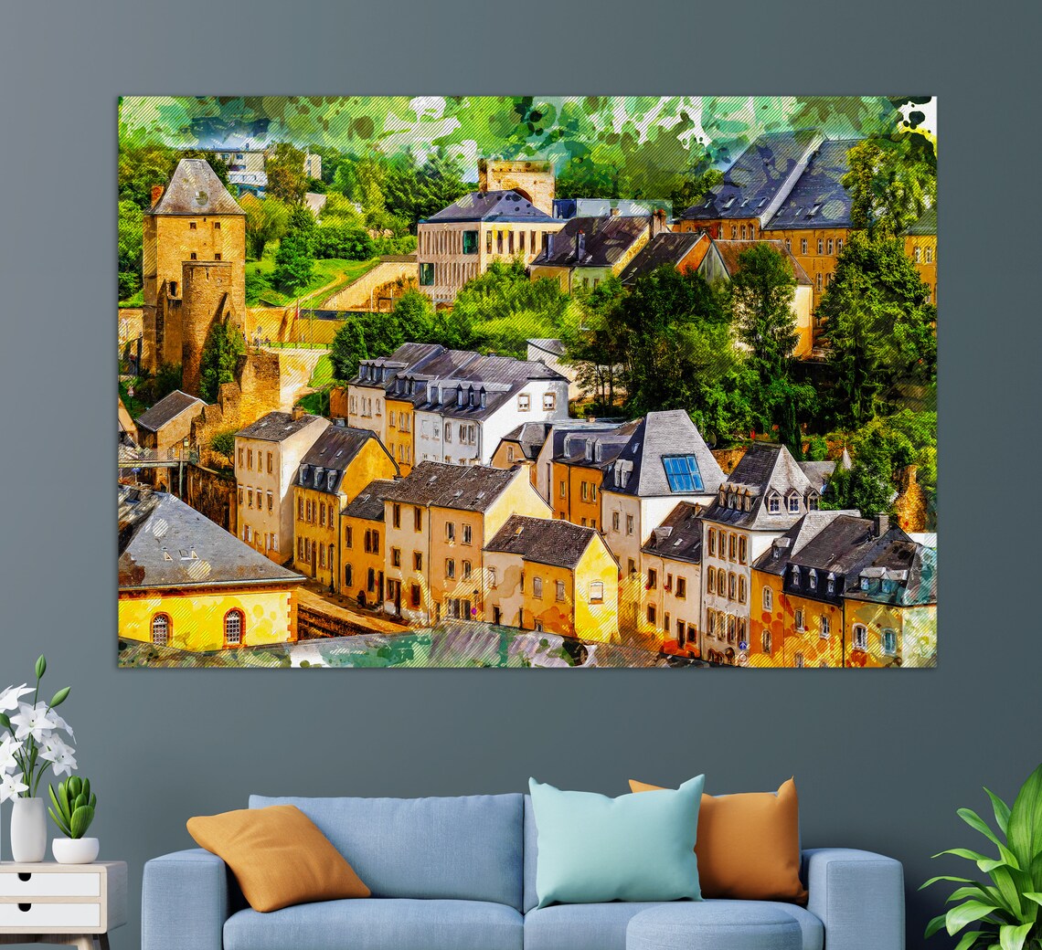 Luxembourg Abstract Painting, Modern Wall Art Print