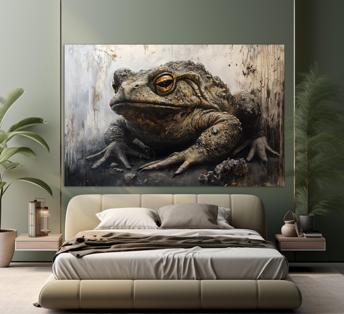 Brutal Toad Art Print, Frog Painting Poster
