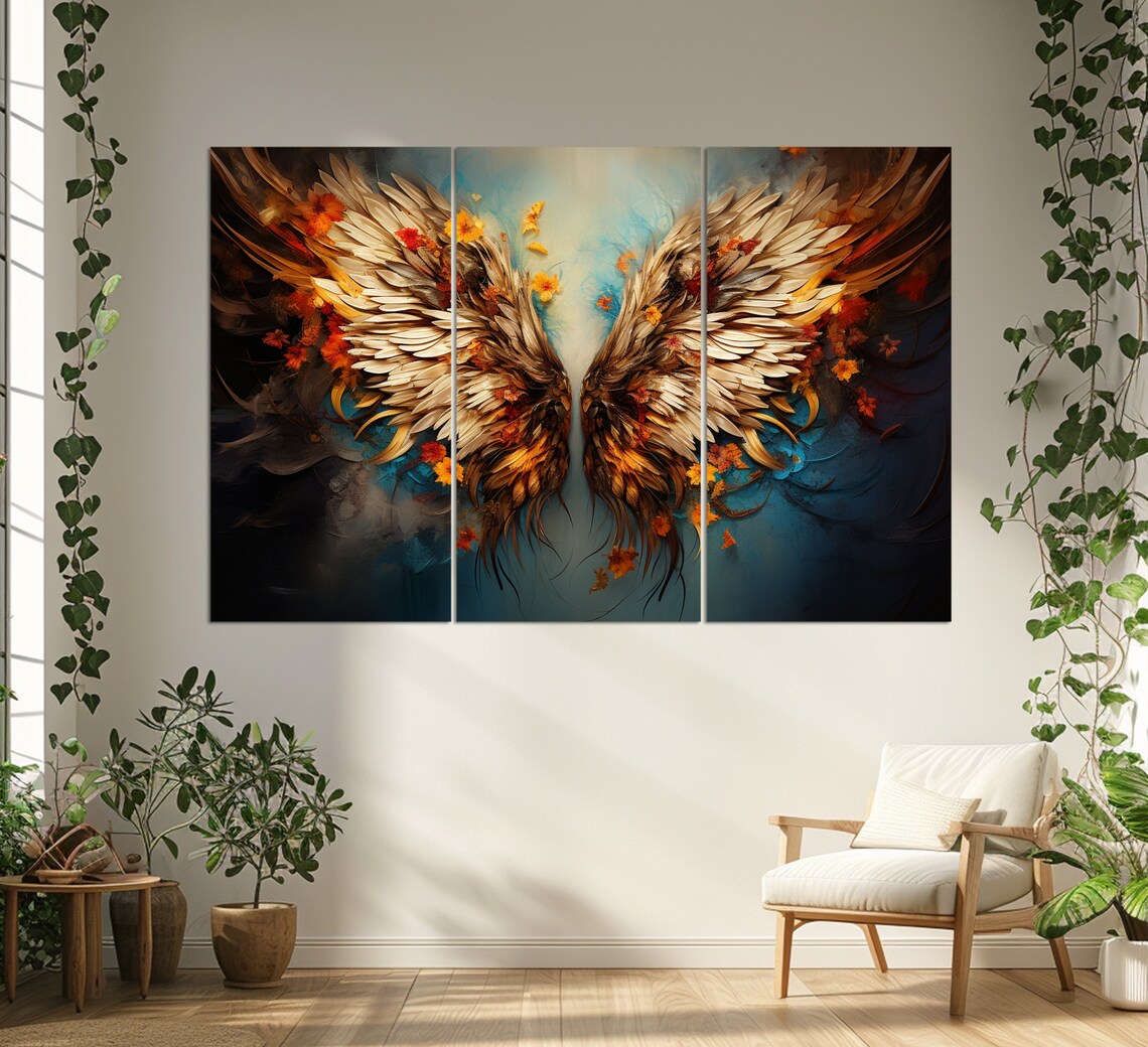 Abstract Angel Wings Religious Wall Art Print - Image 3