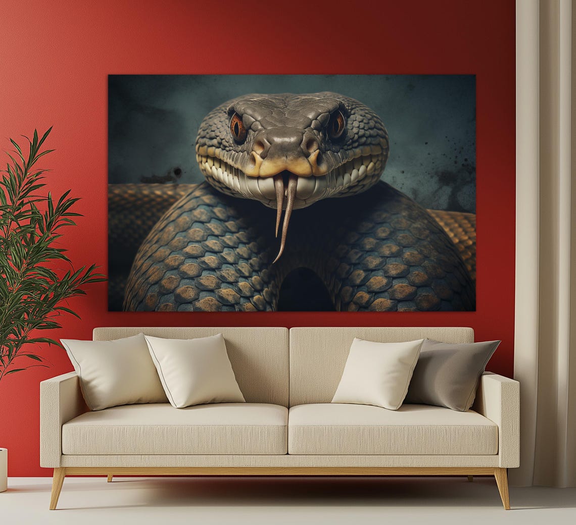 Snake Portrait, Reptile Wall Art Print