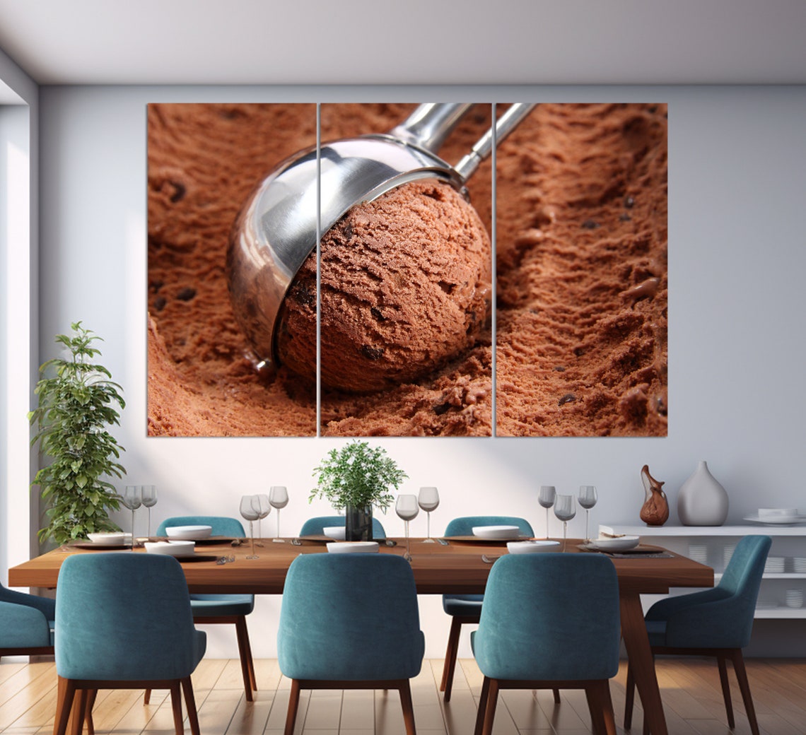 Chocolate Ice Cream Scoop Macro Rich Brown Dessert Photography Poster - Image 2