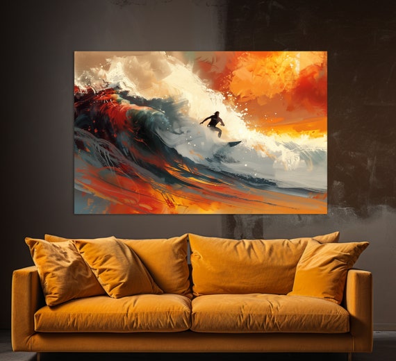 Surfing Wall Art Print, Surfer Gift