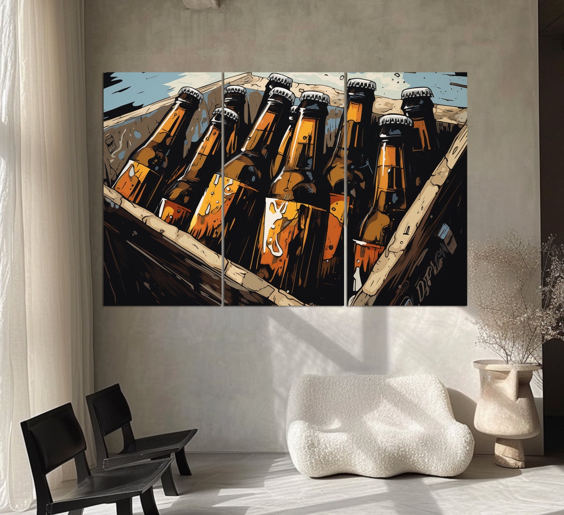 Abstract Beer Print Beer Wall Art Beer Painting Kitchen Wall Decor Pub Wall Art Bar Print - Image 3