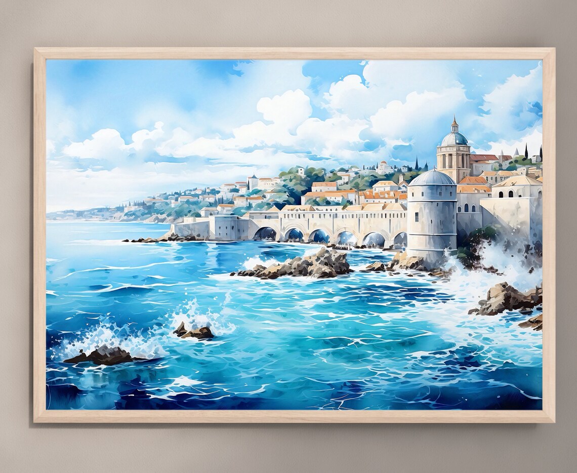Dubrovnik Art Print Croatia Art Dubrovnik Poster Travel Art Travel Poster Croatia Wall Art Travel Gift Home Decor Housewarming Gift - Image 2