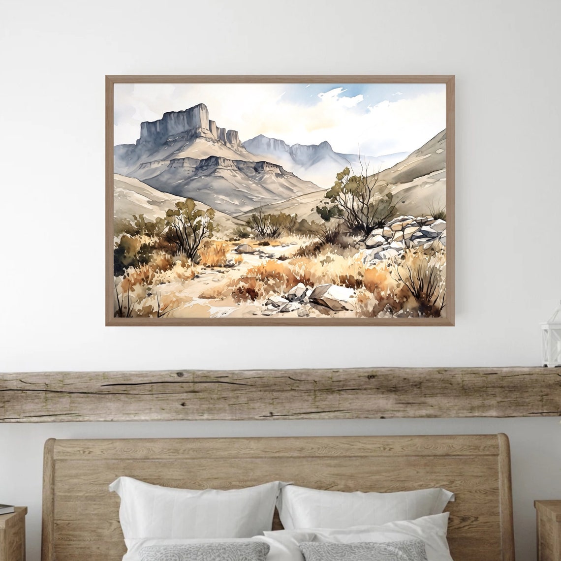 Guadalupe Mountains Desert Cliffs Dry Wash Watercolor Southwest Poster - Image 4