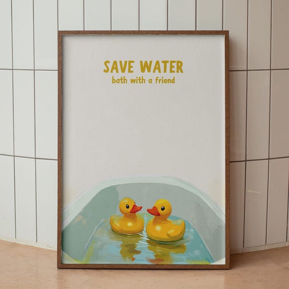 Cute Bathroom Wall Art Funny Print Trendy Minimalist Preppy Poster