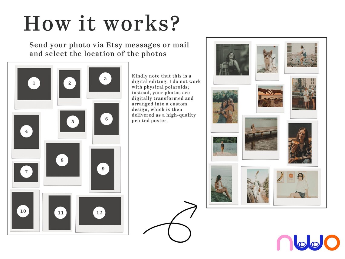 Custom Polaroid Collage, Retro Memory Art Print - Image 3